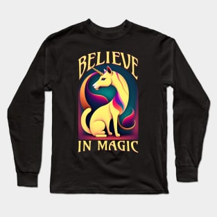 Believe In Magic CatUnicorn Long Sleeve T-Shirt